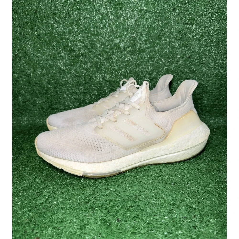 Adidas Ultra Boost 21 Women Size 8.5 White Running Shoes Comfort Sneakers FY0403